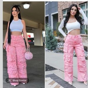 Pink cargo pants